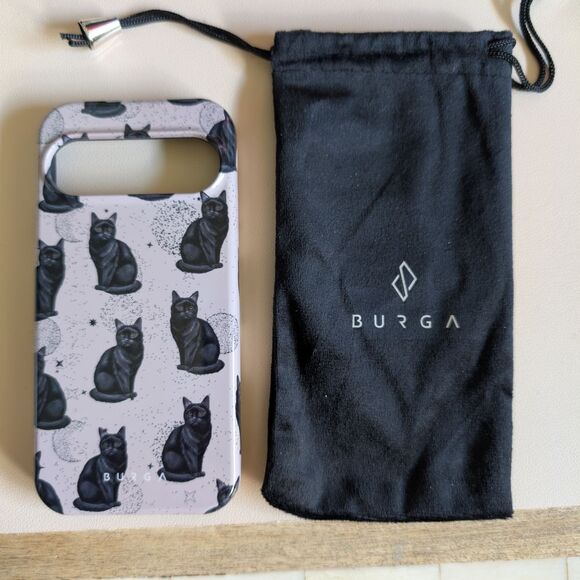 Black Cat Phone Case Burga New Pixel 9 Pro - Picture 1 of 2